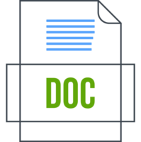 Doc File Icon Crisp Thick Outline Sharp Corners png