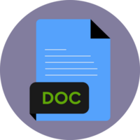 Doc File Extension Icon Blue And Black Color Crisp Corners Circular Shape png