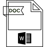 Doc File Format Icon Black Outline And Light Color Text png