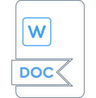 Doc File Format Icon Cinnabar Outline Fill png