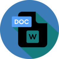Doc File Format Icon Rounded Shapes With Circle Outside png