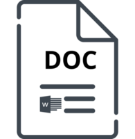 Doc File Icon Minimal Outline With Symbols png