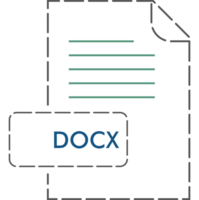 Docx File Format Icon Rounded Dashed Outline png