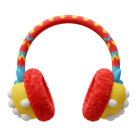 uma vermelho protetor de orelha características uma colorida padronizar em Está arco de cabelo e uma fofo textura, fornecendo calor durante frio clima. png