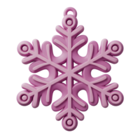 A pink snowflake with a hanging loop can be used as a Christmas tree ornament or for winter decorations. png