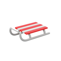 A red and white sled glides swiftly, suggesting snowy adventures and playful winter activities for recreational use. png