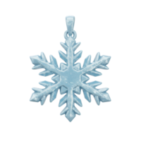 A light blue snowflake pendant hangs from a loop, resembling a delicate winter ornament, perfect for adding a touch of frosty elegance to any outfit. png