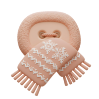 A 3D rendering depicts a button adorned with a scarf, suggesting cozy winter accessorizing or craft ideas. png