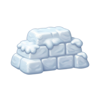 A stack of snow bricks makes a small wall or barrier, typically used for winter scenery or game elements. png