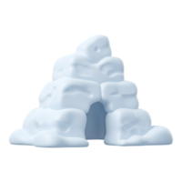 A cartoon igloo structure is isolated against a white background and might be employed as a plaything. png