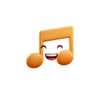 A cheerful orange musical note with a smiling face is displayed against a plain white backdrop, perfect for conveying joy and musical expression. png