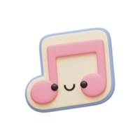 A smiling musical note in pink, light blue and beige provides a happy and friendly graphic element for musical content. png