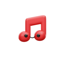This image features a red 3D music note character with a face, making it suitable for music-themed children's content. png
