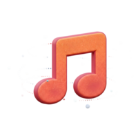 A 3D render of a musical note surrounded by dotted streams gives an idea of sound or melodies. png