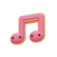 A pink musical note is displayed on a white background, ideal for conveying themes of music and rhythm. png