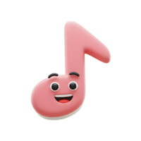 A pink musical note with a cheerful face smiles brightly, making it a fun visual element for music related content. png