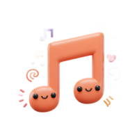 A cute orange music note is surrounded by colorful elements, creating a fun and playful illustration suitable for various creative projects. png