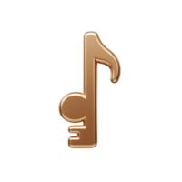 A design showing music note combined with a key conveys a concept of unlocking musical potential, skill, or secret. png