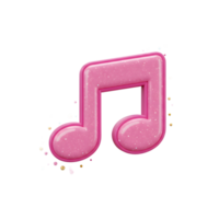 A pink musical note is decorated with stars and dots, creating a festive image ideal for music themed designs. png