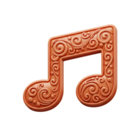 An ornate musical note with a swirling pattern is displayed on a white background, perfect for representing music or musical concepts. png