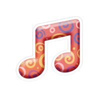 An isolated musical note with colorful swirls creates a fun and vibrant design, ideal for adding a playful element to creative projects. png