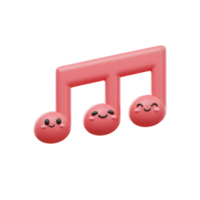 A red cartoon musical note with smiling faces represents a joyful tune, perfect for representing fun or light-hearted audio. png