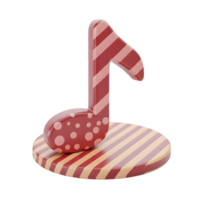 The red striped and polka dot musical note rests on a striped base, creating a fun and decorative object to display. png