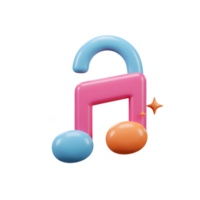 This is a 3D render of a colorful musical note surrounded by star shapes, perfect for adding a playful touch to your project. png