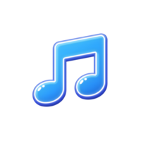 A blue music note outlined in white stands against a white backdrop, suitable for illustrating musical themes or educational materials. png