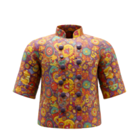 This colorful jacket features purple buttons and an eye-catching pattern, perfect for adding a pop of fun to any outfit. png