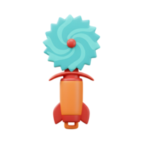 A colorful pizza cutter with a rocket shaped handle and a swirling light blue blade is displayed against a white background, perfect for kitchen use. png
