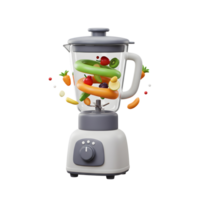 Blender with fruits and vegetables inside to create a delicious and healthy smoothie. png