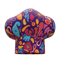 A chef hat with a colorful abstract pattern is displayed against a white background, making it suitable for a chef or cooking related design. png