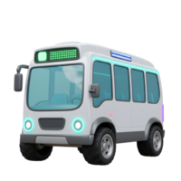 Cartoon bus rendered in a 3D style, making it suitable for children's content or transportation-themed graphics. png
