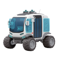 A futuristic vehicle with large tires is shown on a white background, suggesting it could be used for exploration or research. png