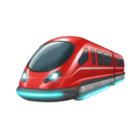 A red cartoon train is moving fast, making it appropriate for transportation and animation projects. png