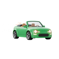 A vibrant green convertible is depicted with a streak of colorful paint trailing behind, suggesting speed and dynamism for automotive themes. png