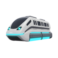 This is a futuristic looking train illustration featuring glowing lights and a sleek design, useful for transportation and technology themed projects. png