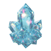 A group of blue crystal points come together to form a sparkling cluster, ideal for use in fantasy settings or as a decorative element. png
