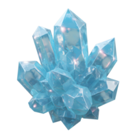 A cluster of multiple sharp, icy-blue crystals with visible internal refractions creates a visually appealing object for ornamental or decorative purposes. png