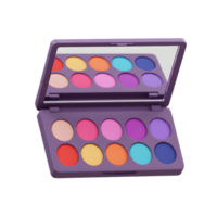 This is a palette with several vibrant eyeshadow colors and a mirror, ideal for creating a variety of makeup looks. png