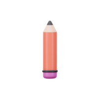 A sleek, digital illustration presents a pink pencil with a sharp gray tip, perfect for sketching or design projects. png