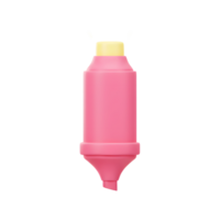 A pink highlighter pen with yellow light rays emanating from the top is shown against a white background, often used for emphasizing text or drawing attention to specific information. png