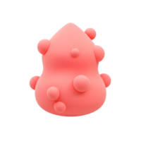 A pink blob with spherical protrusions floats in a white space, creating a visually interesting abstract composition for design purposes. png