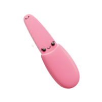 A pink nail file with a smiling face floats among tiny clouds and stars, creating a whimsical scene for manicure use. png