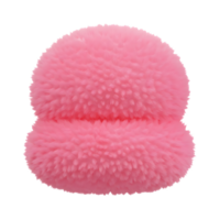 A pink fluffy pompom is isolated on a white background and is suitable for craft project. png