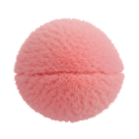 A round, pink, furry ball sits against a white background, creating a soft and visually appealing element for various design applications. png