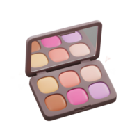 This makeup palette contains various colorful face powders and includes a mirror, making it ideal for on-the-go touch-ups. png