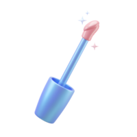 A light pink lip gloss is attached to a iridescent blue applicator, suggesting its use for applying color to the lips. png