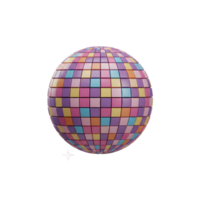 A colorful disco ball is surrounded by stars to create a fun and festive party atmosphere for dancing and entertainment. png